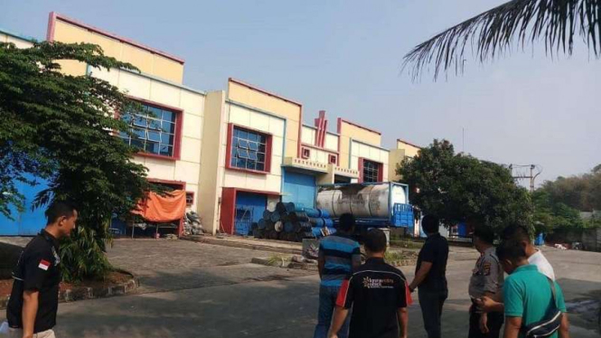 Lokasi tempat penemuan benda mencurigakan di kawasan pabrik Cikupa Tangerang 