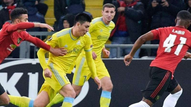 Pertandingan Liga Europa 2019/2020 antara FC Astana kontra Manchester United