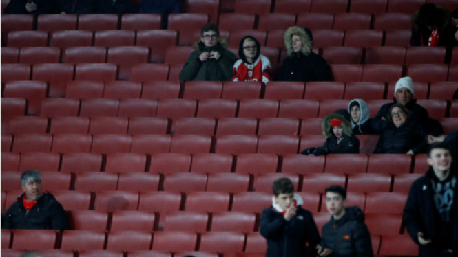 Puluhan ribu kursi kosong warnai kekalahan Arsenal di Emirates Stadium
