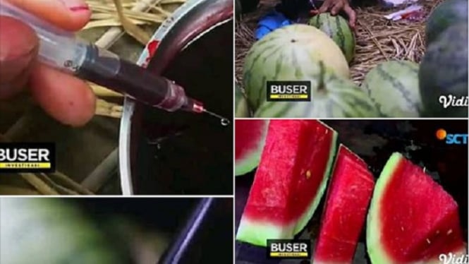 Buah semangka yang disuntik darah penderita HIV/AIDS