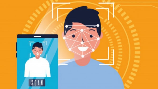 Ilustrasi face recognition atau pemindaian wajah.