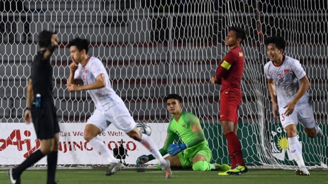 Laga final sepakbola SEA Games 2019 antara Timnas Indonesia U-22 vs Vietnam U-22