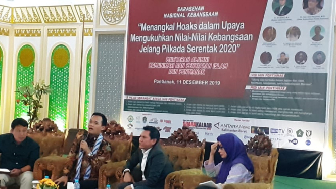 Pakar Komunikasi Politik DR Gun Gun Haryanto saat menyampaikan materi, Rabu (11/12/2019)