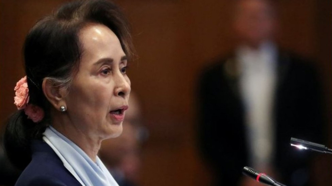 Aung San Suu Kyi dengan keras menyanggah tuduhan bahwa negaranya telah melakukan genosida. - Reuters