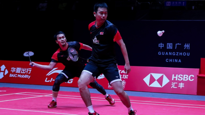 Ganda putra Indonesia, Mohammad Ahsan/Hendra Setiawan di BWF Tour Finals 2019