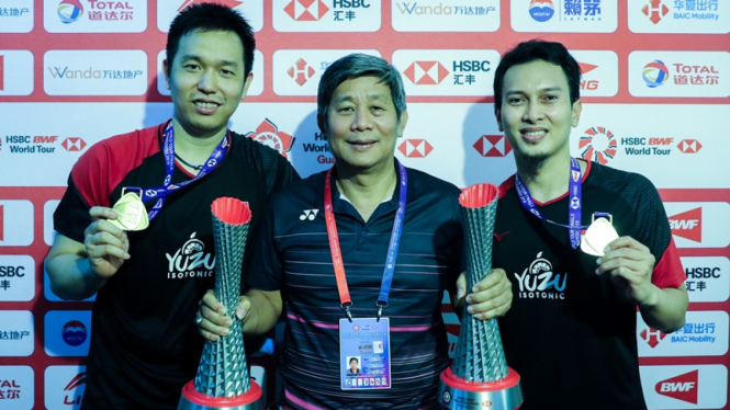 Ganda putra Indonesia, Mohammad Ahsan/Hendra Setiawan di BWF Tour Finals 2019