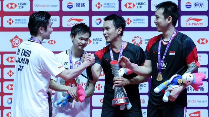 Ganda putra Indonesia, Mohammad Ahsan/Hendra Setiawan di BWF Tour Finals 2019