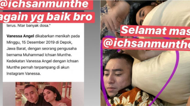 Unggahan Instagram story Bibi soal suami Vanessa Angel