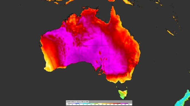 Gelombang panas berupa suhu udara di atas 40 derajat Celcius pekan ini bergerak dari Australia Barat ke Australia Selatan dan Victoria. Di sejumlah lokasi suhu tercatat mencapai 50 derajat.