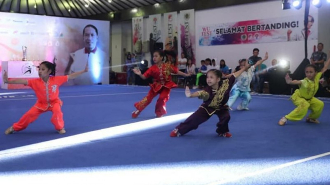 Festival wushu, Wufest Taolu Championship di Wisma Serba Guna GBK, Jakarta.