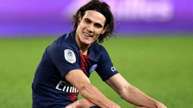 Striker Paris Saint-Germain (PSG), Edinson Cavani.