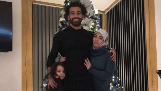 Mohamed Salah dan keluarga.