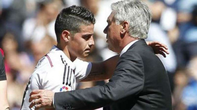 James Rodriguez dan Carlo Ancelotti bakal bereuni di Everton.