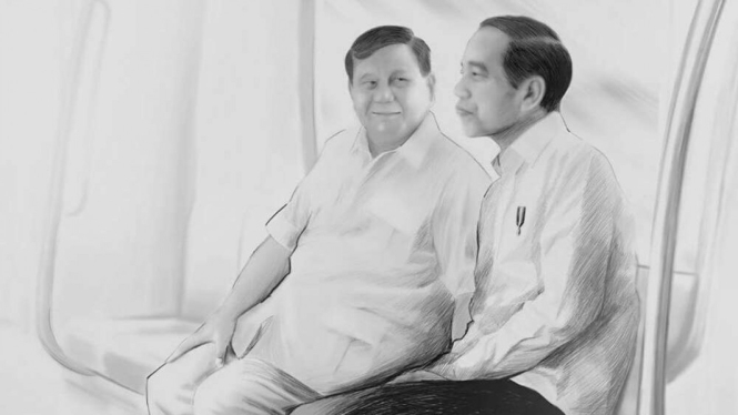 Presiden Joko Widodo dan Menteri Pertahanan Prabowo Subianto.