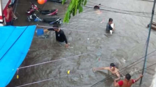 Banjir di Kampung Baru Jatibening, Bekasi Selatan