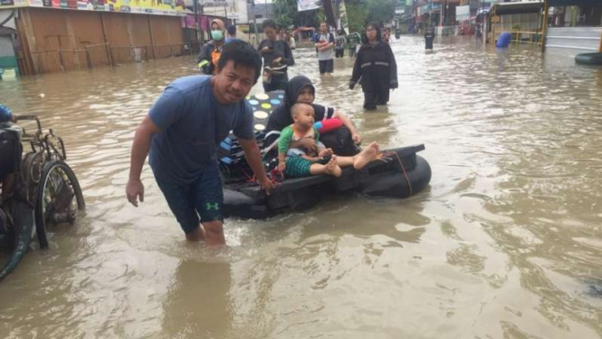 Banjir melanda Bekasi sejak Rabu, 1 Januari 2020.