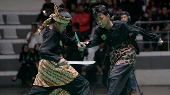 Aksi Pesilat Cilik di Kejurnas Pencak Silat