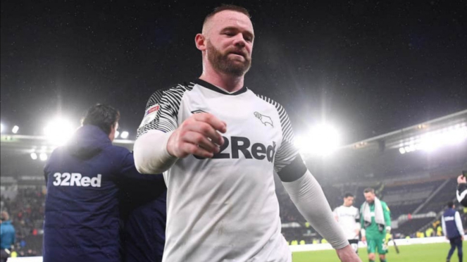 Penyerang Derby County, Wayne Rooney. 