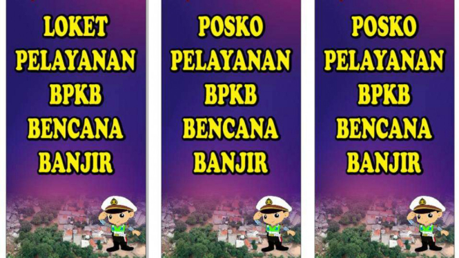 Posko Pelayanan BPKB Bencana Banjir.