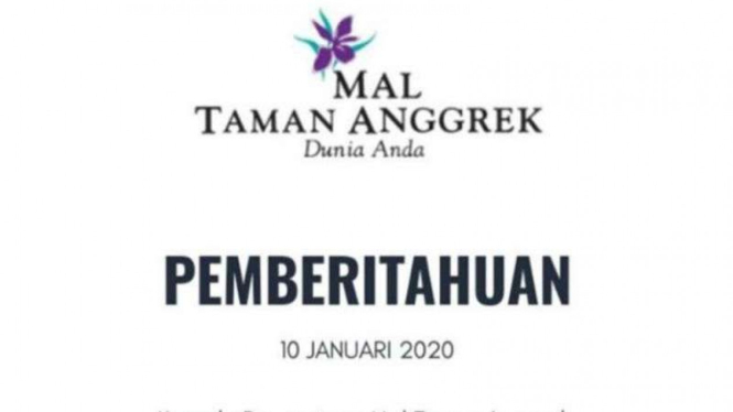 Mal Taman Anggrek tutup