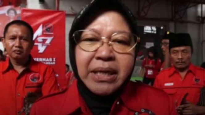Wali kota Surabaya yang juga kader partai PDI Perjuangan,  Tri Rismaharini.