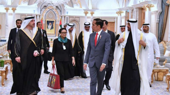 Presiden Jokowi saat kunjungan ke ibu kota Uni Emirat Arab, Abu Dhabi. (Foto ilustrasi)