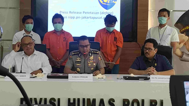 Polri merilis penangkapan peretas situs PN Jakpus