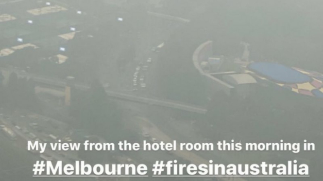 Kondisi kabut asap menyelimuti kota Melbourne, Australia
