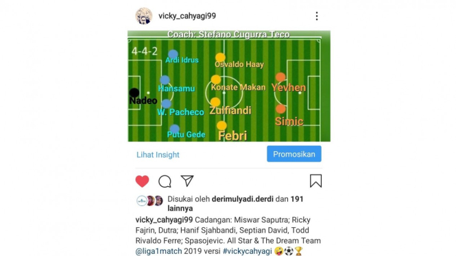 Skuat Impian Liga 1 Indonesia 2019 Versi Penulis