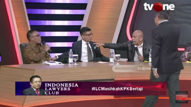 Masinton Pasaribu dan Saor Siagian terlihat adu mulut di ILC tvOne