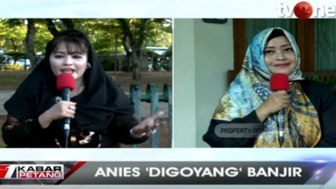 Dewi Tanjung dan Fahira Idris saat dialog di tvOne.