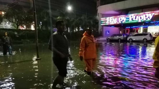 Banjir yang sempat terjadi di Kota Surabaya pada Rabu petang, 14 Januari 2020