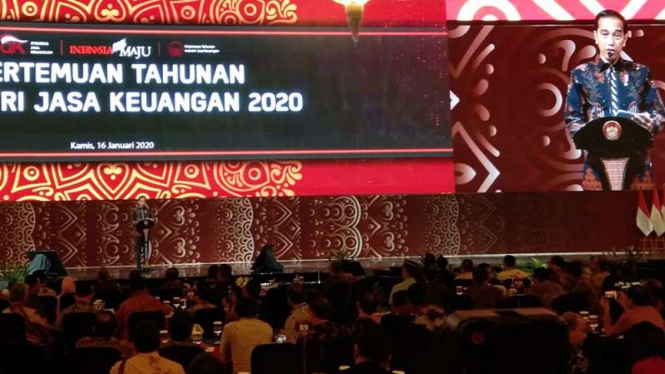 Presiden Joko Widodo di Acara Pertemuan Tahunan Industri Jasa Keuangan 2020.