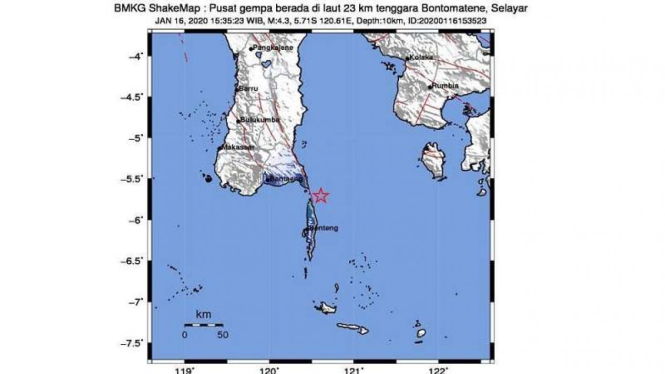 Gempa bumi di Selayar Sulawesi Selatan