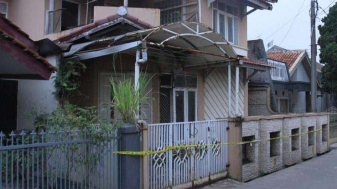 Rumah tempat penemuan kerangka manusia di Kabupaten Bandung.