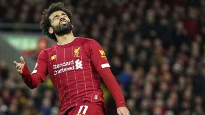 Ekspresi kecewa winger Liverpool, Mohamed Salah