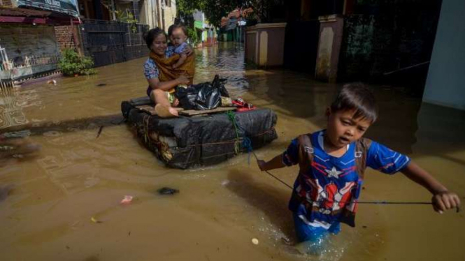 Banjir di Dayeuhkolot Kabupaten Bandung Jumat 24 Januari 2020