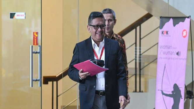 Sekjen PDIP Hasto Kristiyanto usai pemeriksaan di KPK