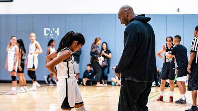 Legenda LA Lakers, Kobe Bryant, bersama putrinya, Gianna