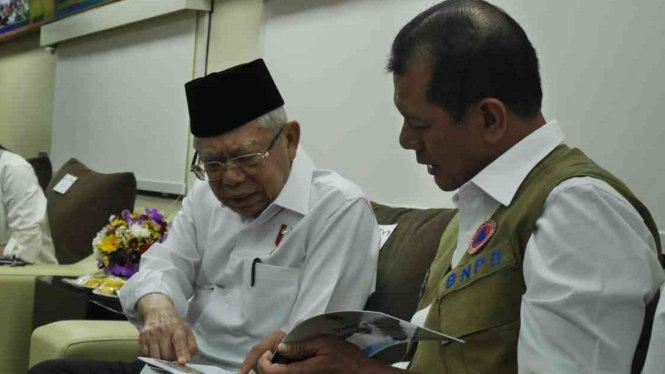 Wakil Presiden Maruf Amin dan Kepala BNPB, Doni Monardo. 