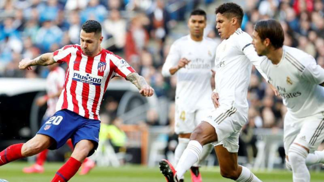 Laga derby antara Real Madrid kontra Atletico Madrid di ajang LaLiga 2019/2020