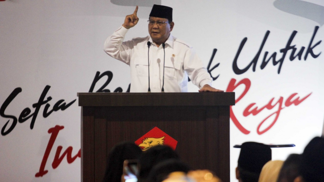 Prabowo Subianto saat HUT Partai Gerindra  