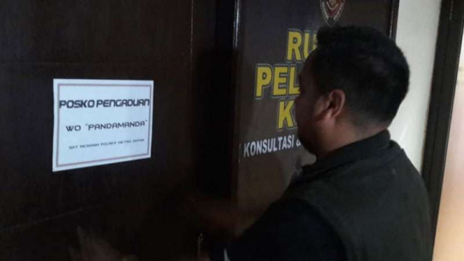 Posko pengaduan kasus penipuan WO di Polres Depok.