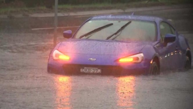 Banjir di Babbage Street, Roseville di Sydney hari Jumat pagi (7/2/2020).