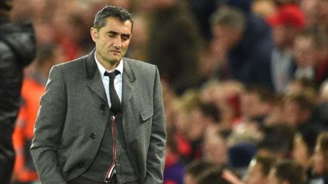 Ernesto Valverde saat masih menangani Barcelona