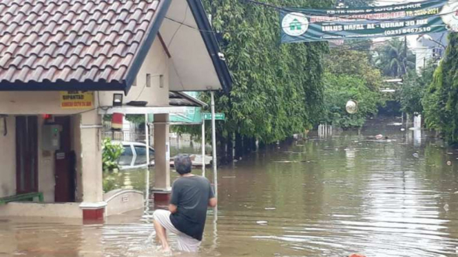 Sejumlah perumahan di Bekasi, terendam Banjir. 