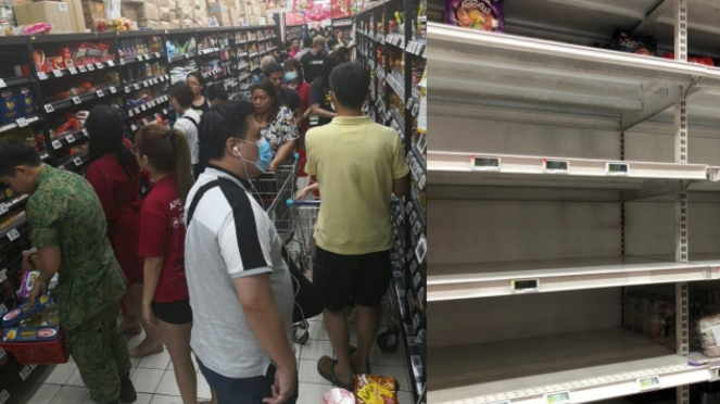 Supermarket ludes diserbu warga Singapura