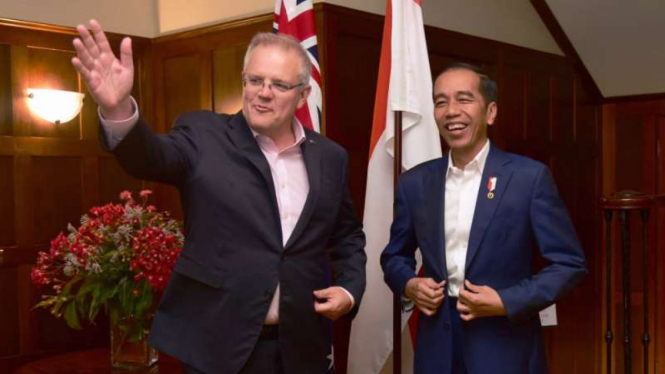 Presiden Joko Widodo dan PM Australia Scott Morrison