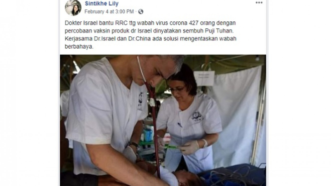 Dokter asal Israel tangani pasien virus corona.