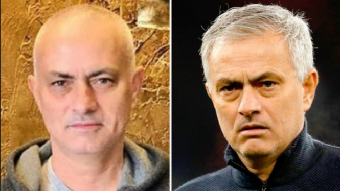 Gaya plontos Jose Mourinho usai tertidur saat cukur rambut